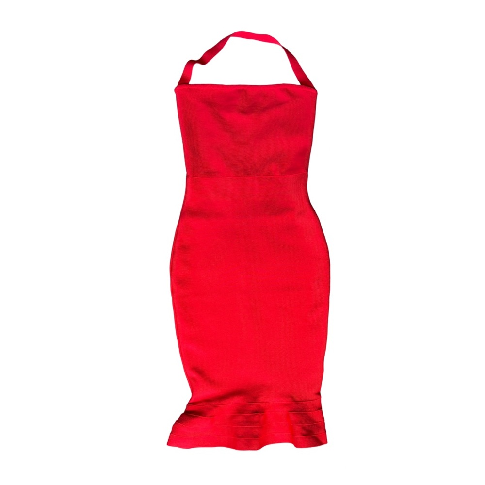 EUC Stunning Red Halter Bodycon Dress size Small